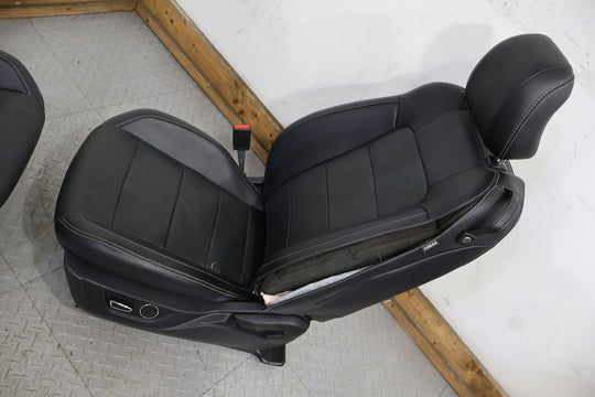 15-17 Ford Mustang GT Coupe OEM Leather Seats Set Front/Rear (Ebony) Blown Bags