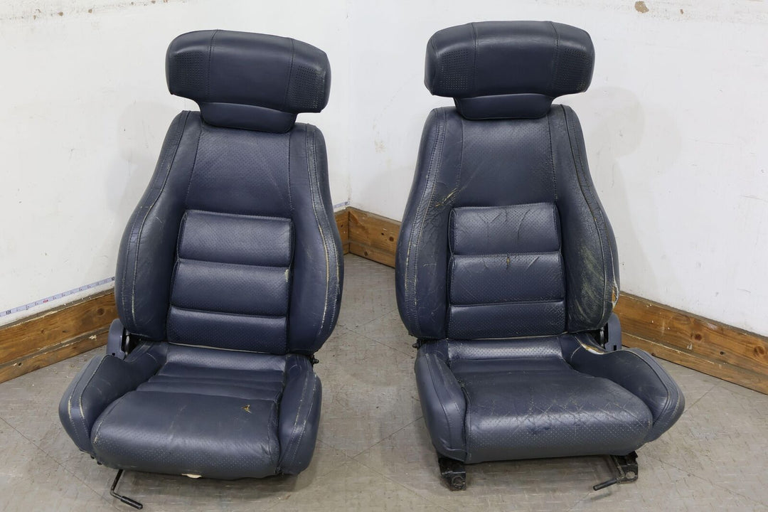 89-91 Mazda RX7 FC Convertible Pair LH&RH Leather Bucket Seats (Blue) Heavy Wear