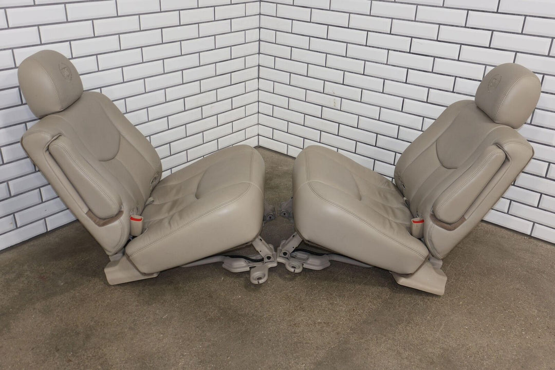 03-06 Cadillac Escalade Short WB 2nd Row Leather Seat Set (Shale 152) Mild Wear