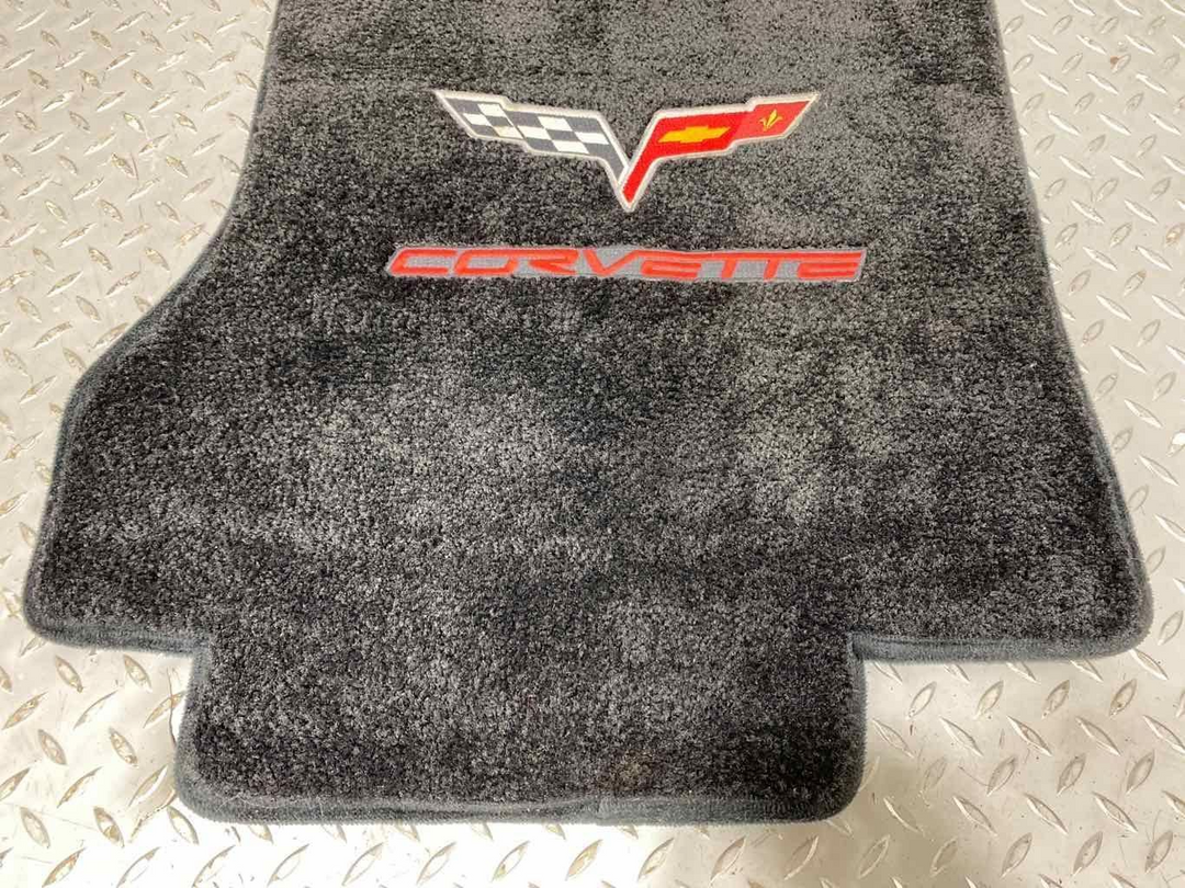 05-10 Chevy Corvette C6 Pair LH&RH Floor Cloth Floor Mats (Black 19i) See Notes