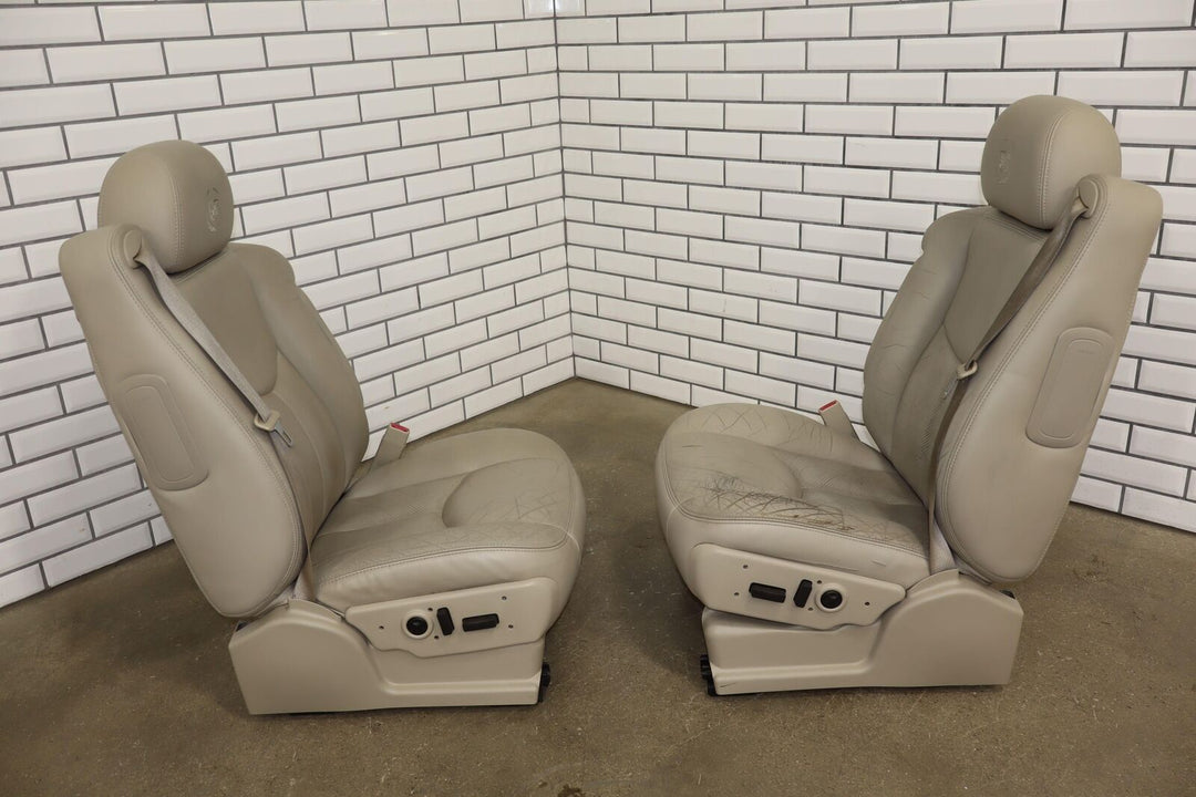 03-06 Cadillac Escalade Front Leather Bucket Seat Set (Left/Right) Shale 83K