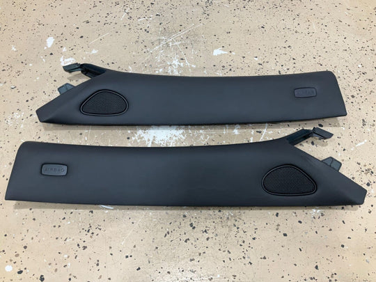 03-10 Bentley Continental Flying Spur Left & Right Pair A Pillar Trims (Black)