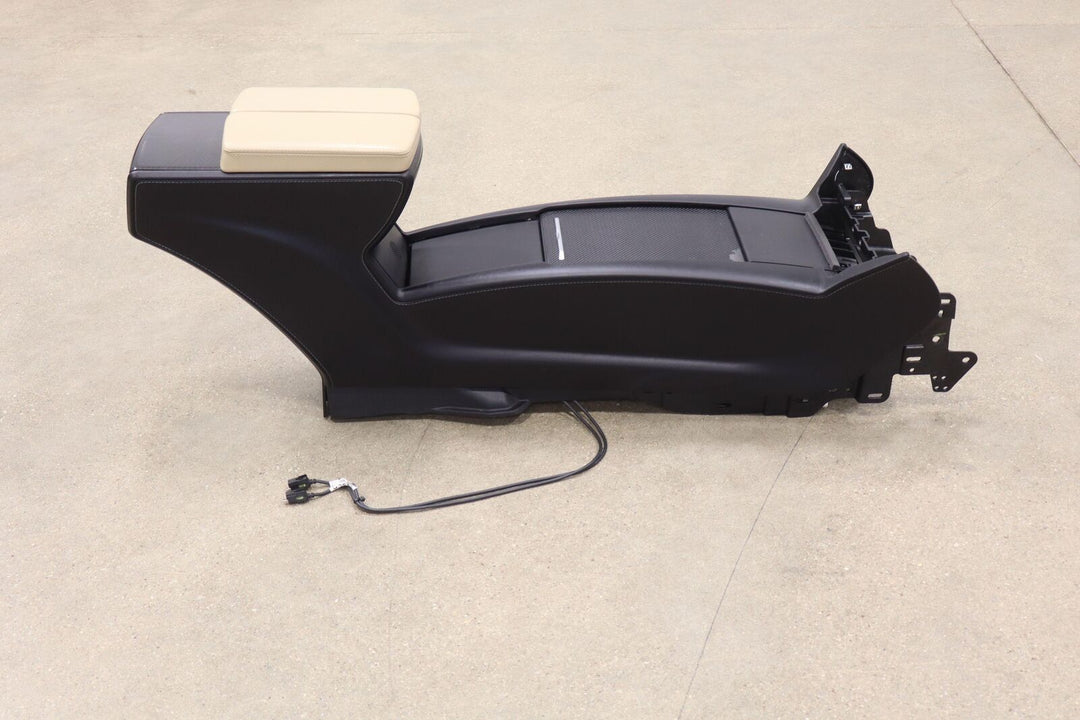 2016 Tesla Model S OEM Floor Center Console W/ Armrests (Black/Tan Leather)