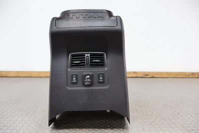 16-22 Nissan Titan XD Pro-4x Floor Center Console W/Lid (Black G) Good Latch