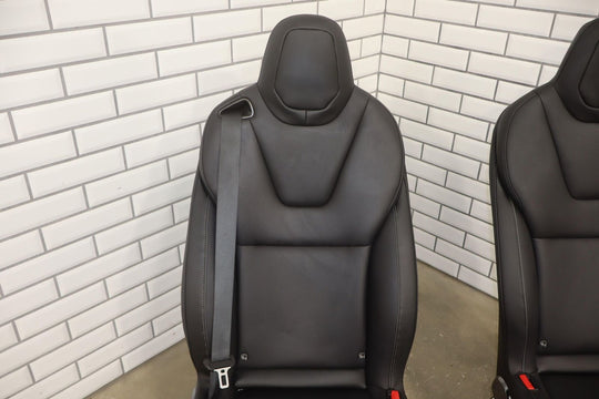 2021-2024 Tesla Model X Plaid 2nd Row Leather Seat Set (Left/Right) Black