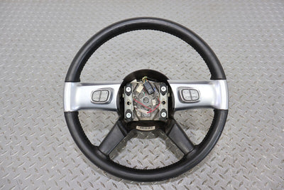 03-06 Chevy SSR Driver Leather Steering Wheel W/ Switches (Black/Silver)