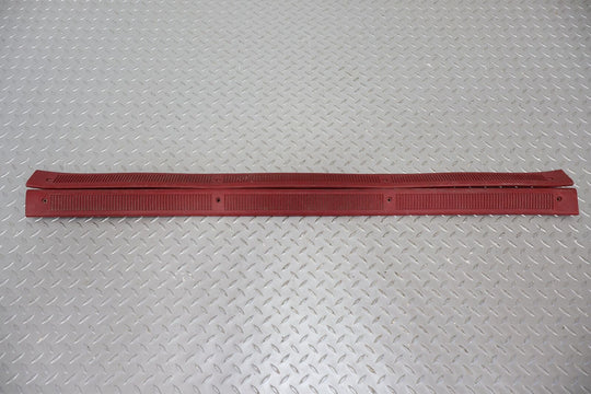 89-93 Ford Mustang Convertible Interior Door Sill Entry Plates (Red)