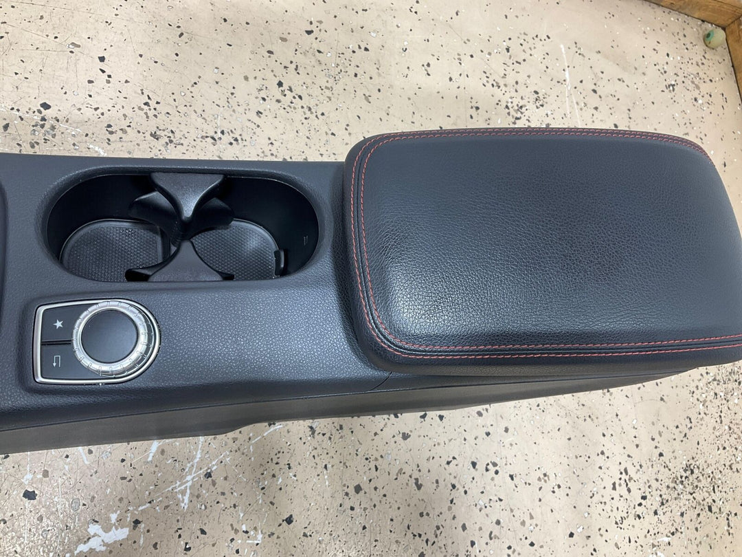 14-18 Mercedes CLA45 AMG Center Floor Console W/Leather Lid (Black/Red Stitch)