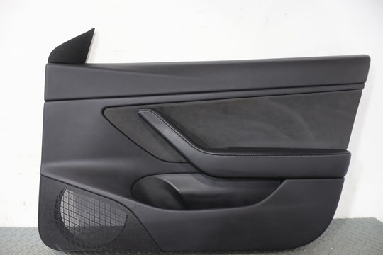 17-23 Tesla Model 3 Front Right RH Interior Door Trim Panel (Black Leather)