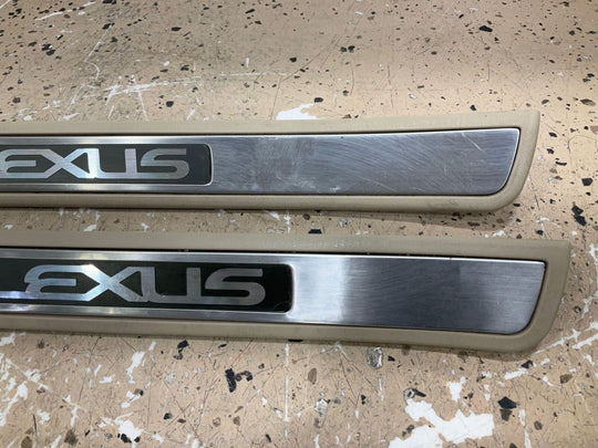 05-09 Lexus GX470 Pair LH & RH Rear Door Sill Plates OEM (Ivory LH00)