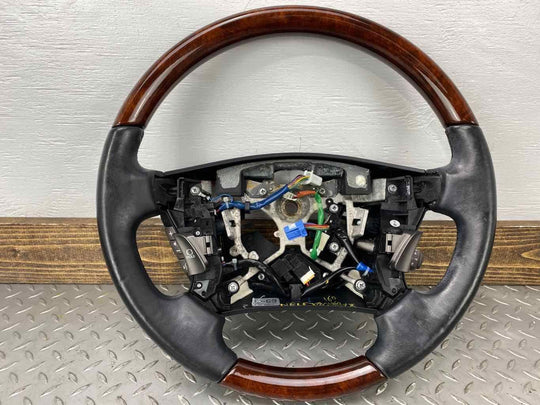 07-12 Lexus LS600HL LS460 Leather Steering Wheel W/ Controls (Black/Woodgrain)