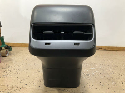 17-20 Tesla Model 3 Floor Console W/ Lid & Cubby Doors OEM (Black)