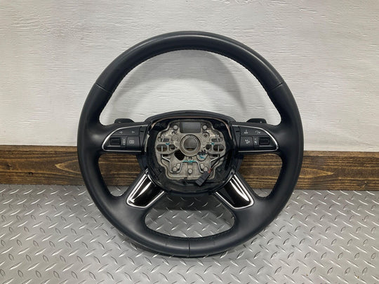 13-14 Audi S8 Leather Steering Wheel (Black FZ) With Lane Change (See Notes)