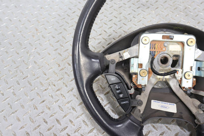 02-05 Ford Thunderbird Leather & Woodgrain Steering Wheel (White / Black BW)