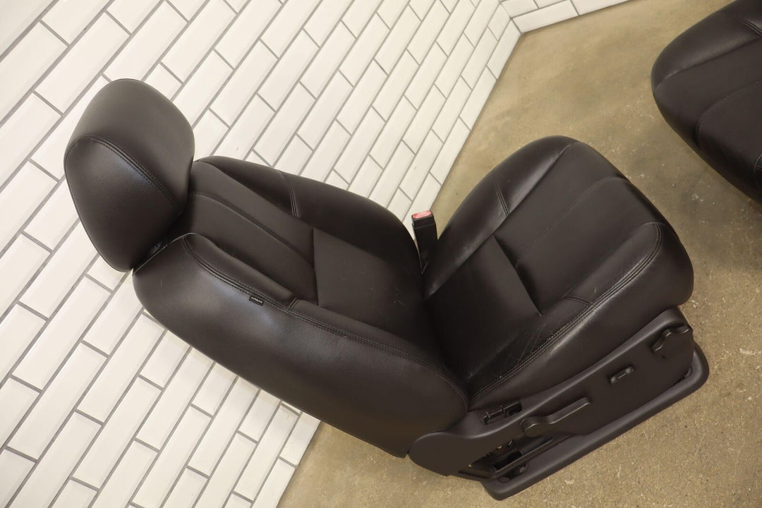 2012-2013 Chevy Silverado Crew Cab Complete Black Leather Seat Set with Console