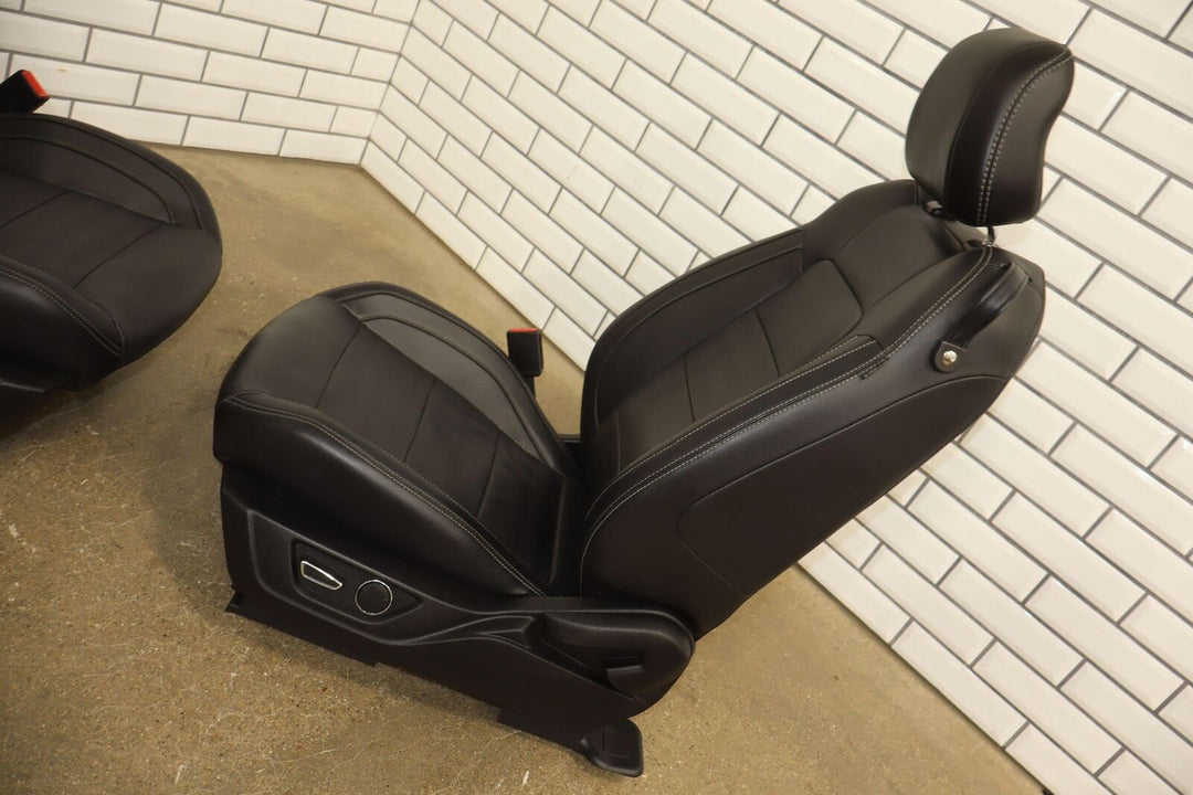 2015-2017 Ford Mustang GT Leather Heated/Ventilated Seat Set (Front/Rear) Black