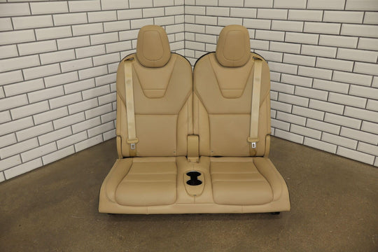 16-20 Tesla Model X Pair LH / RH 3rd Row Leather Seats (Tan) Light Wear