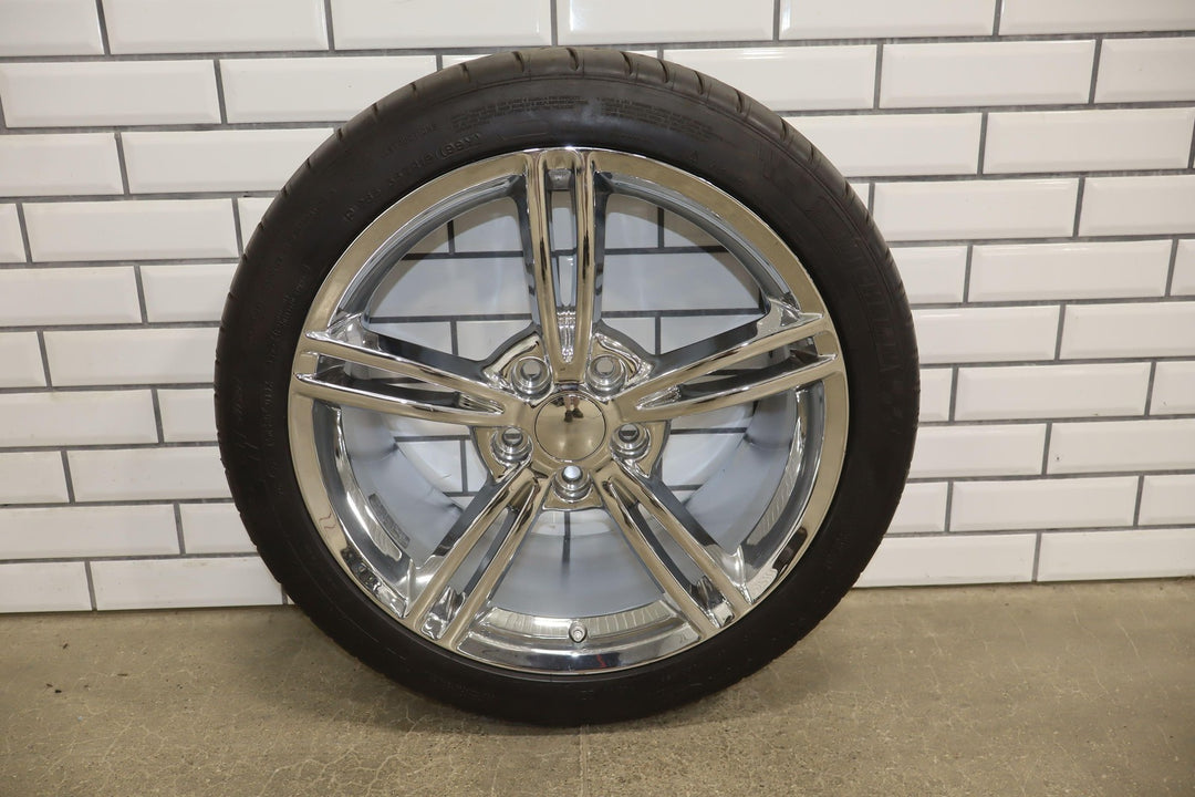 C7 Corvette Set (4) Staggered 18x8.5 & 19x10 Chrome Wheels & Tires 