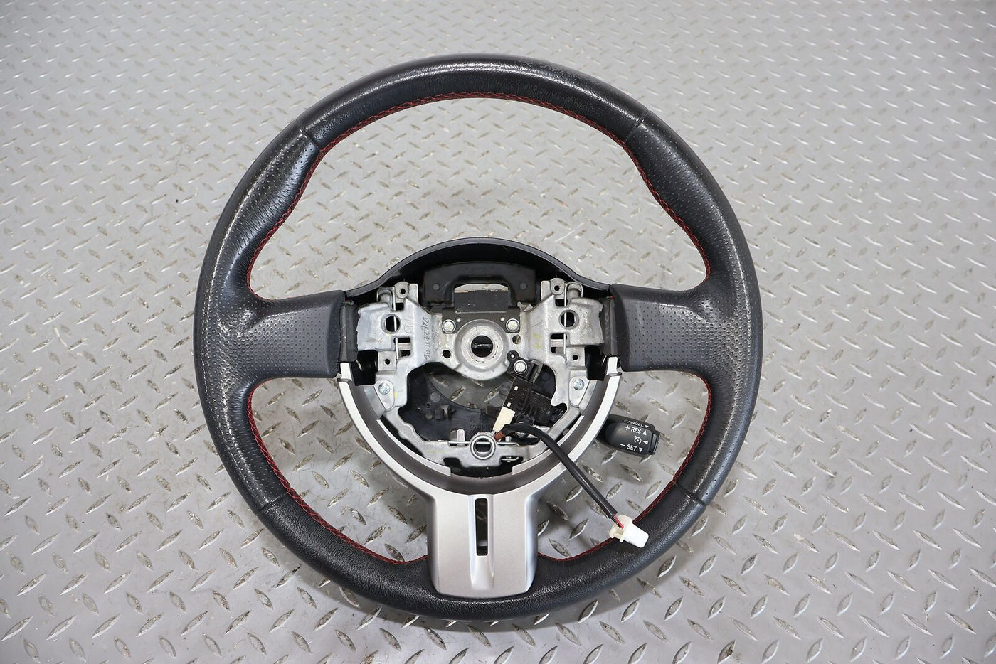 13-16 Subaru BRZ Limited Leather Steering Wheel (Black/Red Stich BL20) W/ Cruise