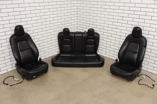 17-22 Tesla Model 3 OEM Power Leatherette Seat Set Front/Rear (Black) Tested