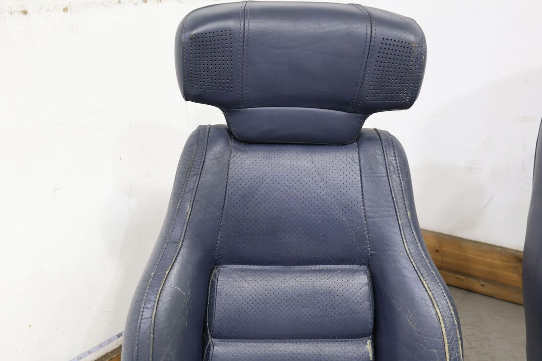 89-91 Mazda RX7 FC Convertible Pair LH&RH Leather Bucket Seats (Blue) Heavy Wear