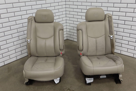 03-06 Cadillac Escalade Front Leather Bucket Seat Set (Left/Right) Shale 83K