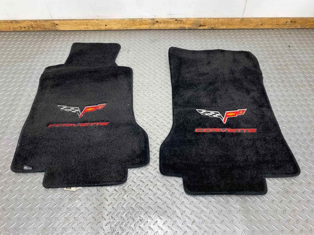 05-10 Chevy Corvette C6 Pair LH&RH Floor Cloth Floor Mats (Black 19i) See Notes