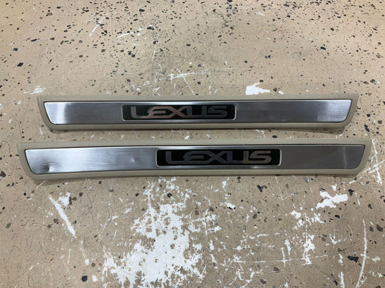 05-09 Lexus GX470 Pair LH & RH Rear Door Sill Plates OEM (Ivory LH00)