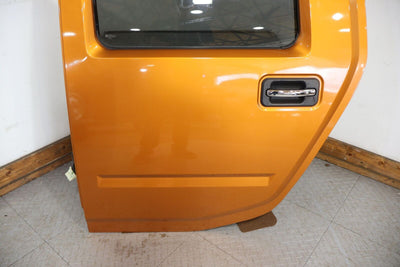 03-09 Hummer H2 Driver Left LH Rear Door W/Glass (Fusion Orange 55u) Notes