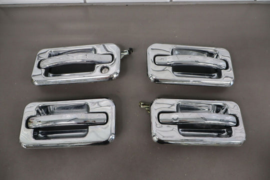 2003-2009 Hummer H2 Exterior Door Handles Set Of 4 (Black/Aftermarket Chrome)