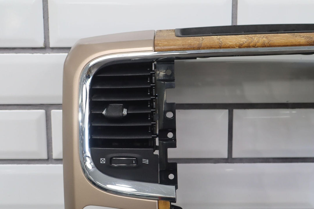 13-18 Ram 2500 Longhorn Upper Radio Trim Bezel W/ Vents (Woodgrain & Gold)