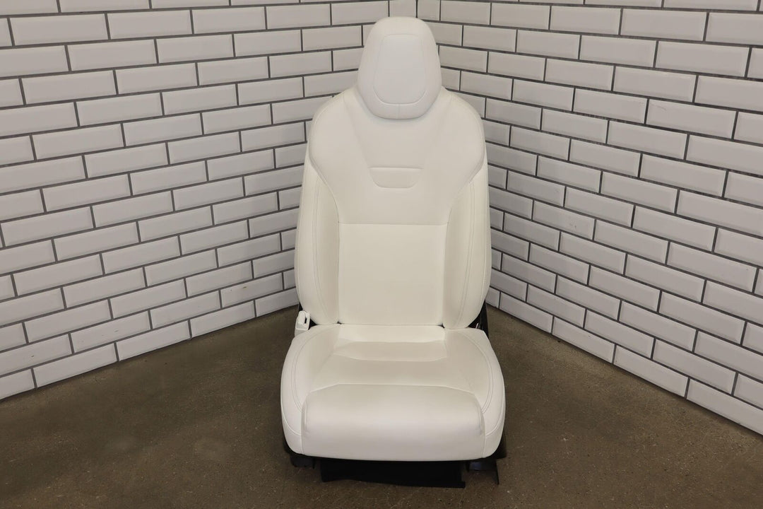 2016-2020 Tesla Model X Front Left Leather Bucket Seat (White UWT) Power Tested