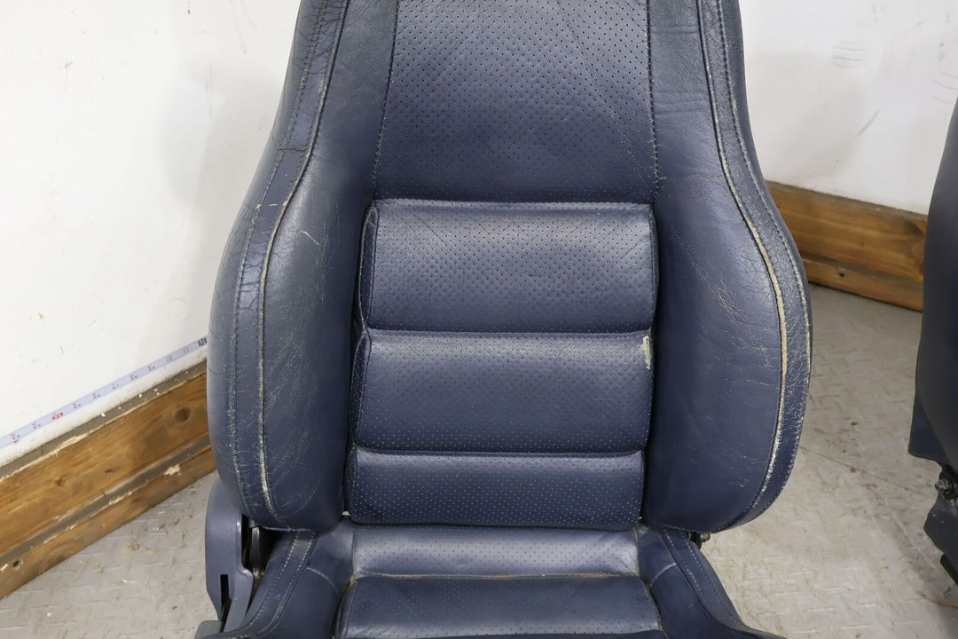 89-91 Mazda RX7 FC Convertible Pair LH&RH Leather Bucket Seats (Blue) Heavy Wear