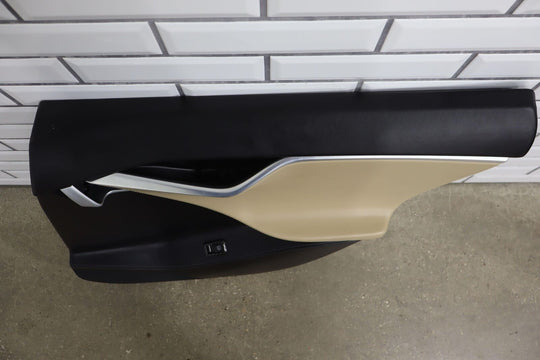 16-20 Tesla Model S Rear Right Interior Door Trim Panel (Tan/Black) See Photos