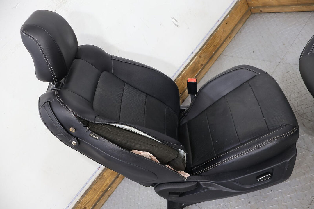 15-17 Ford Mustang GT Coupe OEM Leather Seats Set Front/Rear (Ebony) Blown Bags