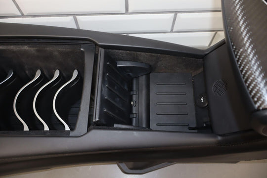 16-20 Tesla Model X OEM Center Floor Console W/ Arm Rest (Black & White UWT)