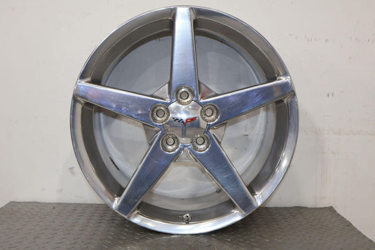 05-07 Chevy C6 Corvette Single (1) 19x10 Polished OEM Wheel (Minor Curb Rash)