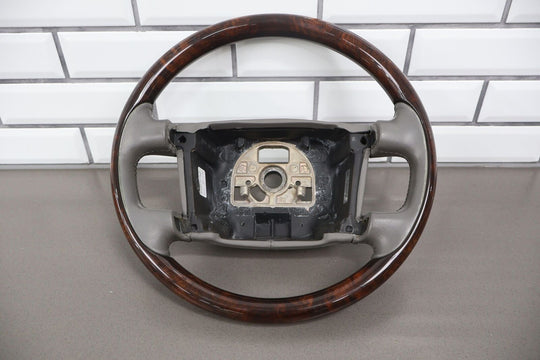 06-12 Bentley Flying Spur Leather Steering Wheel (Gray/Woodgrain) OEM Worn