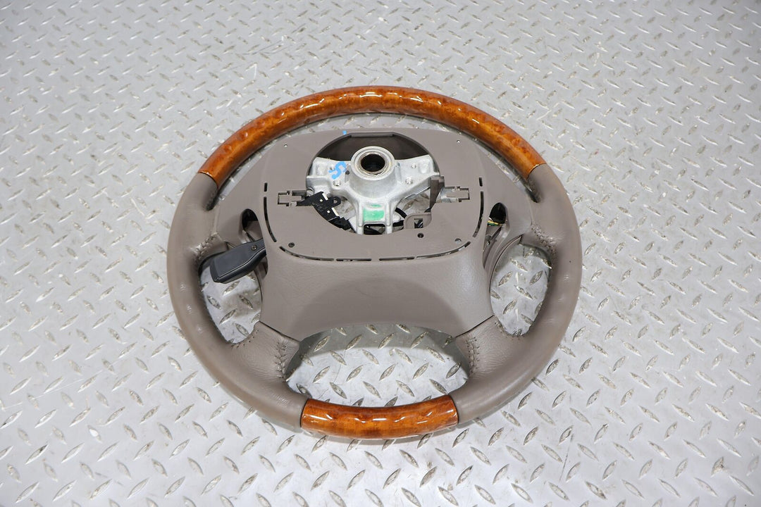 06-07 Lexus GX470 Leather Steering Wheel (Beige/Woodgrain) Heavy Wear