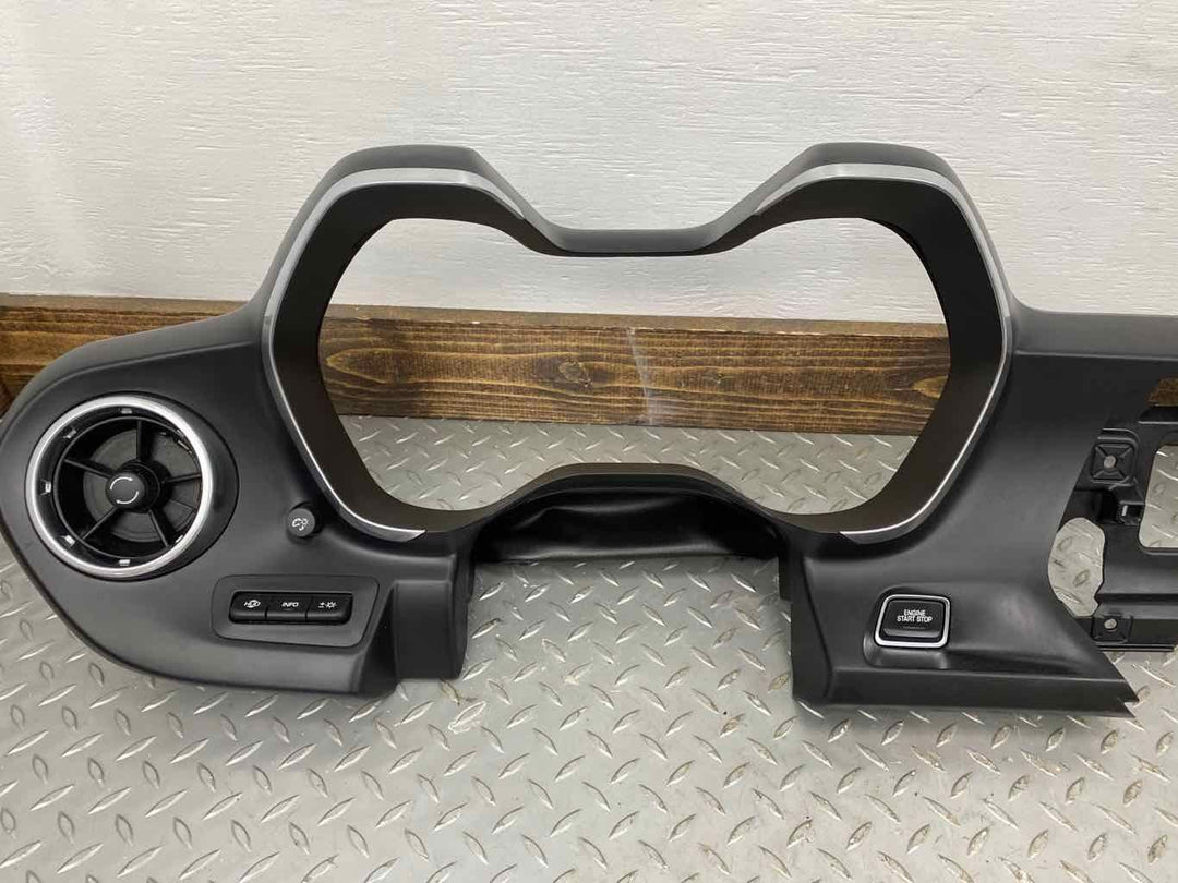 16-21 Chevy Camaro Leather Radio/Speedometer Cluster Trim Bezel Black/Red Stitch