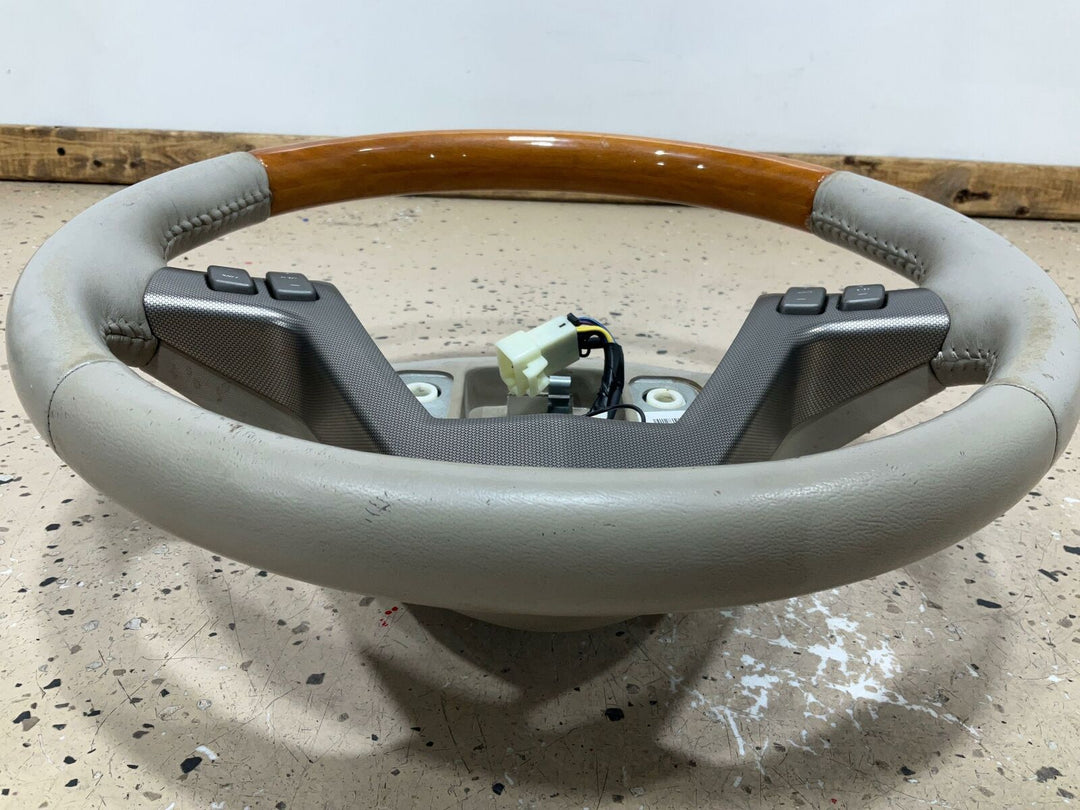 04-06 Cadillac XLR Driver Leather/Wood Steering Wheel (Shale 18i)