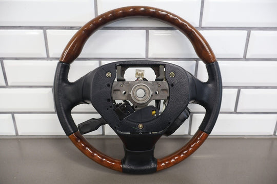 2002-2005 Lexus SC430 Leather & Woodgrain OEM Steering Wheel (Black) Mild Wear