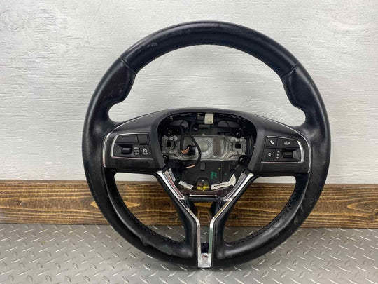 14-17 Maserati Ghibli Leather Steering Wheel W/ Switches (Black/Silver Trim)