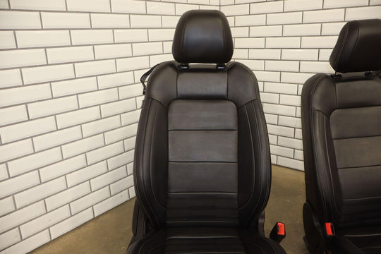 2015-2017 Ford Mustang GT Leather Heated/Ventilated Seat Set (Front/Rear) Black