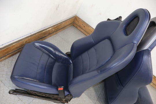 04-05 Honda S2000 Pair LH&RH Blue Leather Manual Seats Set (Blue Type C)