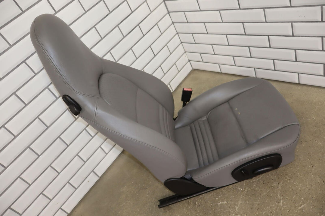 2003-2004 Porsche Boxster 986 Right Passenger Leather Seat (Gray Y1) Burn Marks