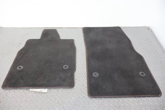 2022 Chevy C8 Corvette Pair LH & RH Cloth OEM Floor Mats (Black W/Red Stitch)