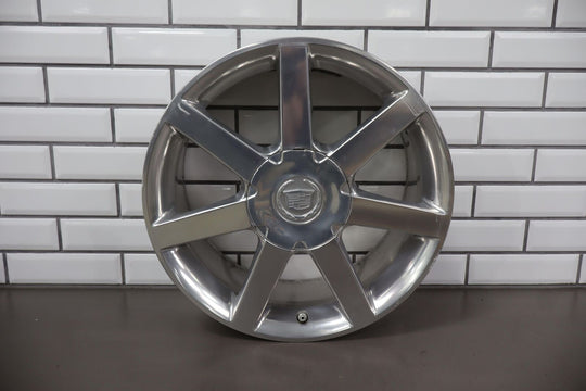 04-08 Cadillac XLR Single (1) 18x8 Polished 7 Spoke Wheel W/Center Cap *CurbRash