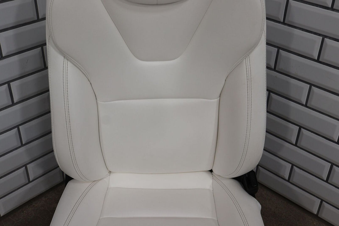 16-20 Tesla Model X Pair LH&RH Front Leather Heated Seats (White UWT) Tested