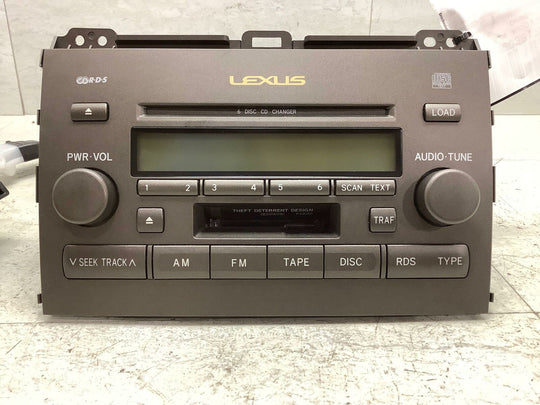 03-05 Lexus GX470 AM/FM Radio 6 Disc Dash CD Changer Cassette Tested 86120-60491